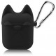 Чохол для Airpods Silicon Case Dog з карабіном Black