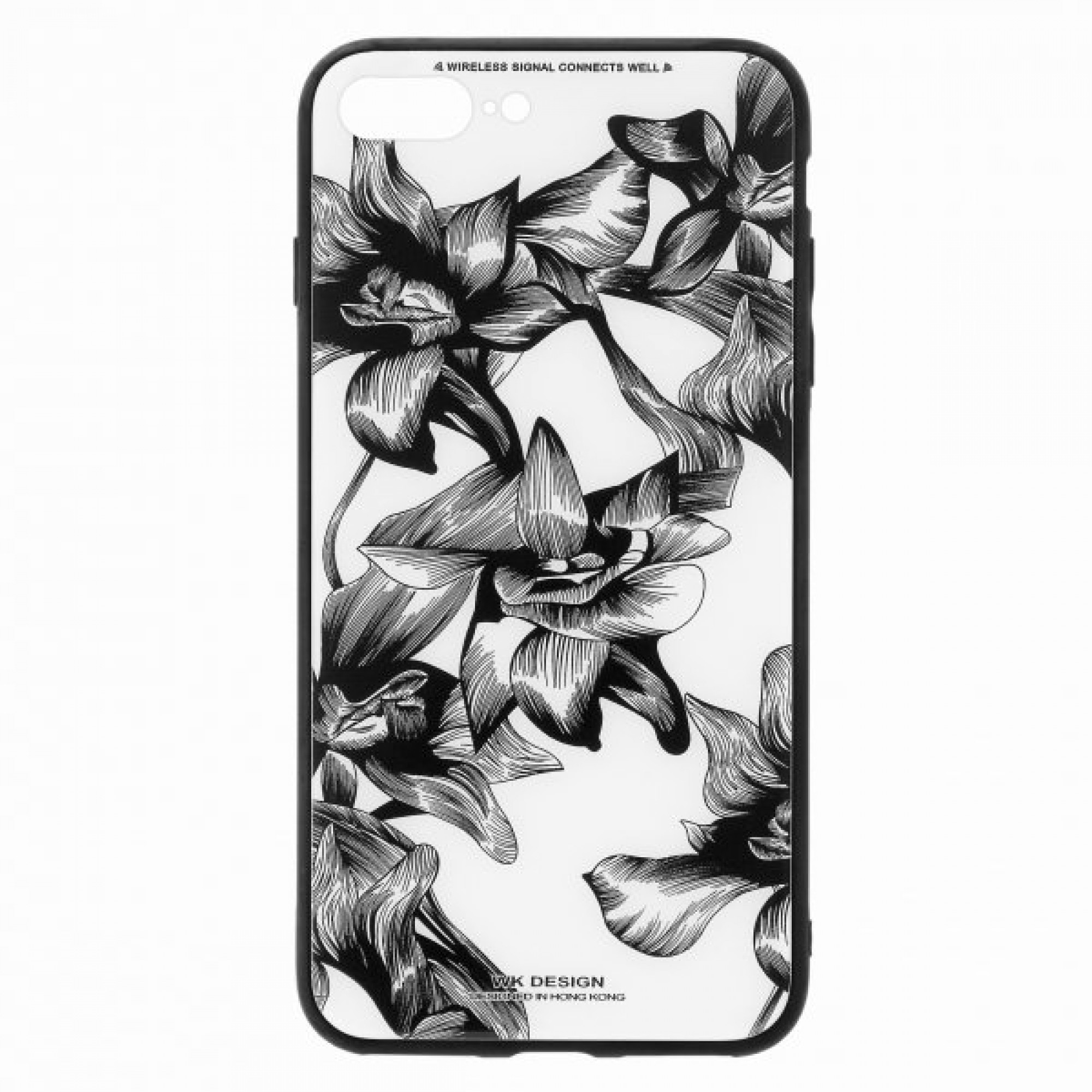 Чохол WK Design Glass LL03 для iPhone 6 / 6s White-Black Flowers