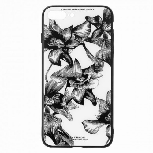 Чохол WK Design Glass LL03 для iPhone 6 / 6s White-Black Flowers