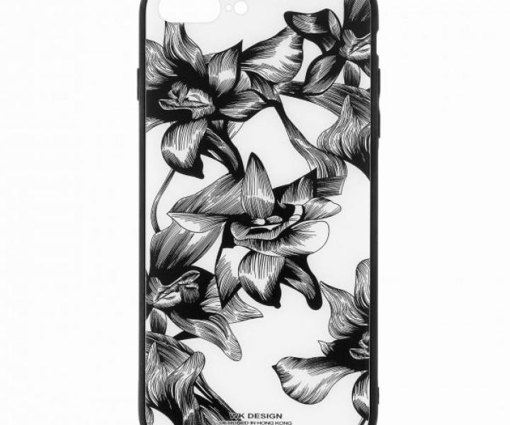 Чохол WK Design Glass LL03 для iPhone 6 / 6s White-Black Flowers