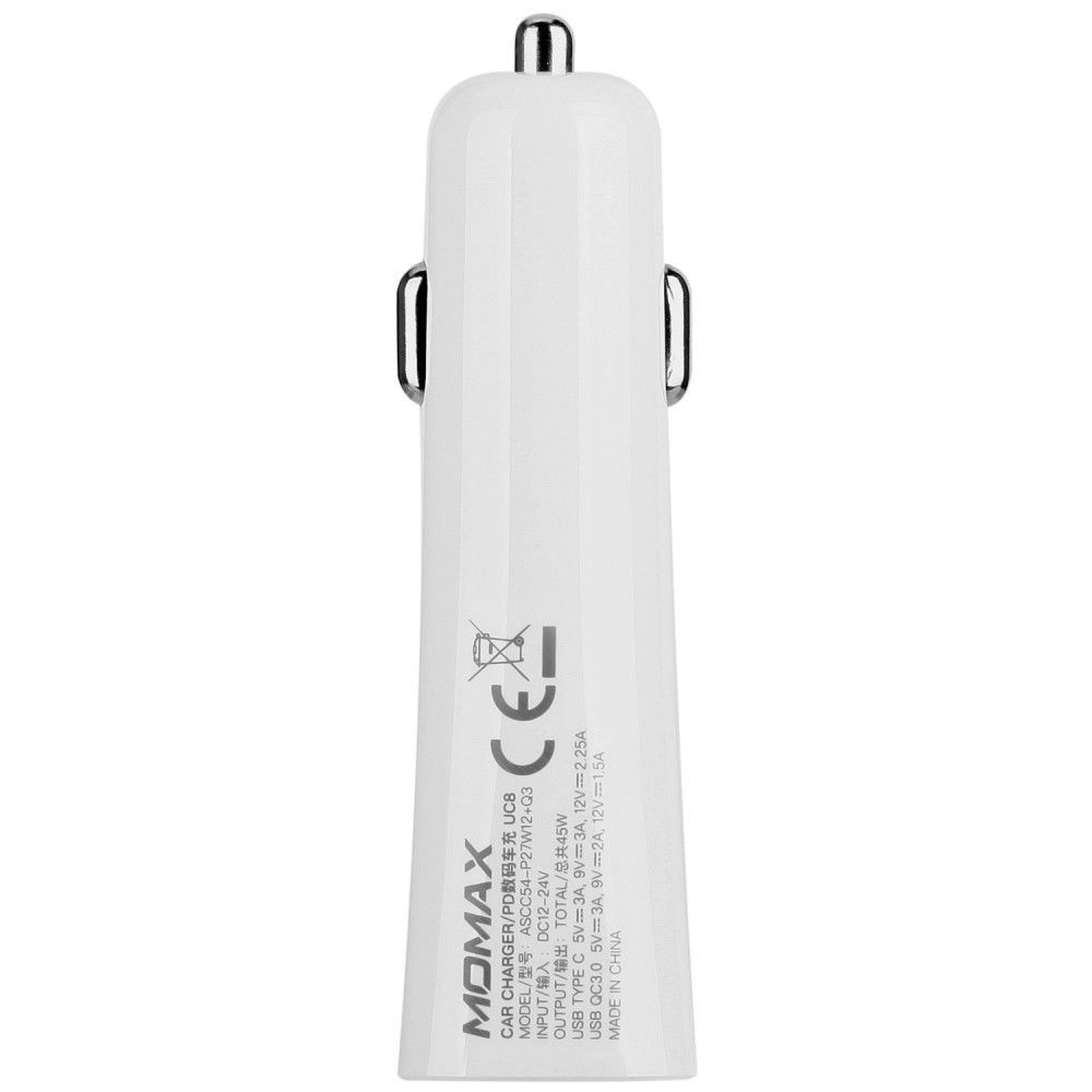 Автомобильное зарядное устройство Momax PD Fast charging White (UC8W)