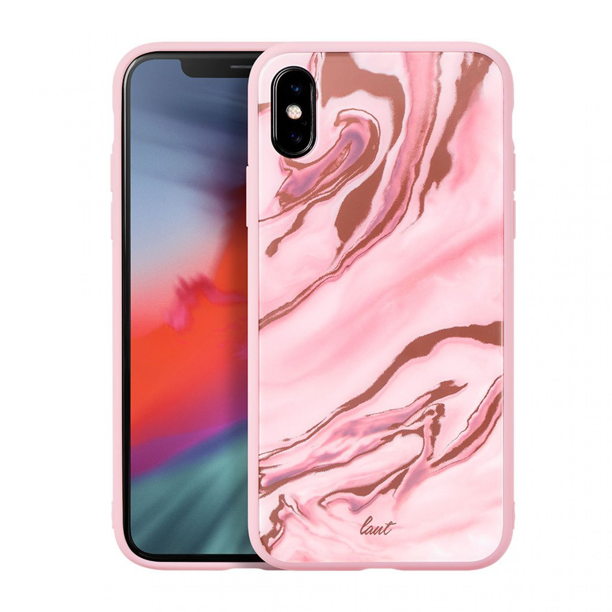 Чохол LAUT MINERAL GLASS для iPhone X / XS Pink (LAUT_IP18-S_MG_MP)