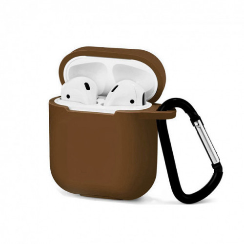 Чохол Airpods Silicon Case Sport з карабіном Brown
