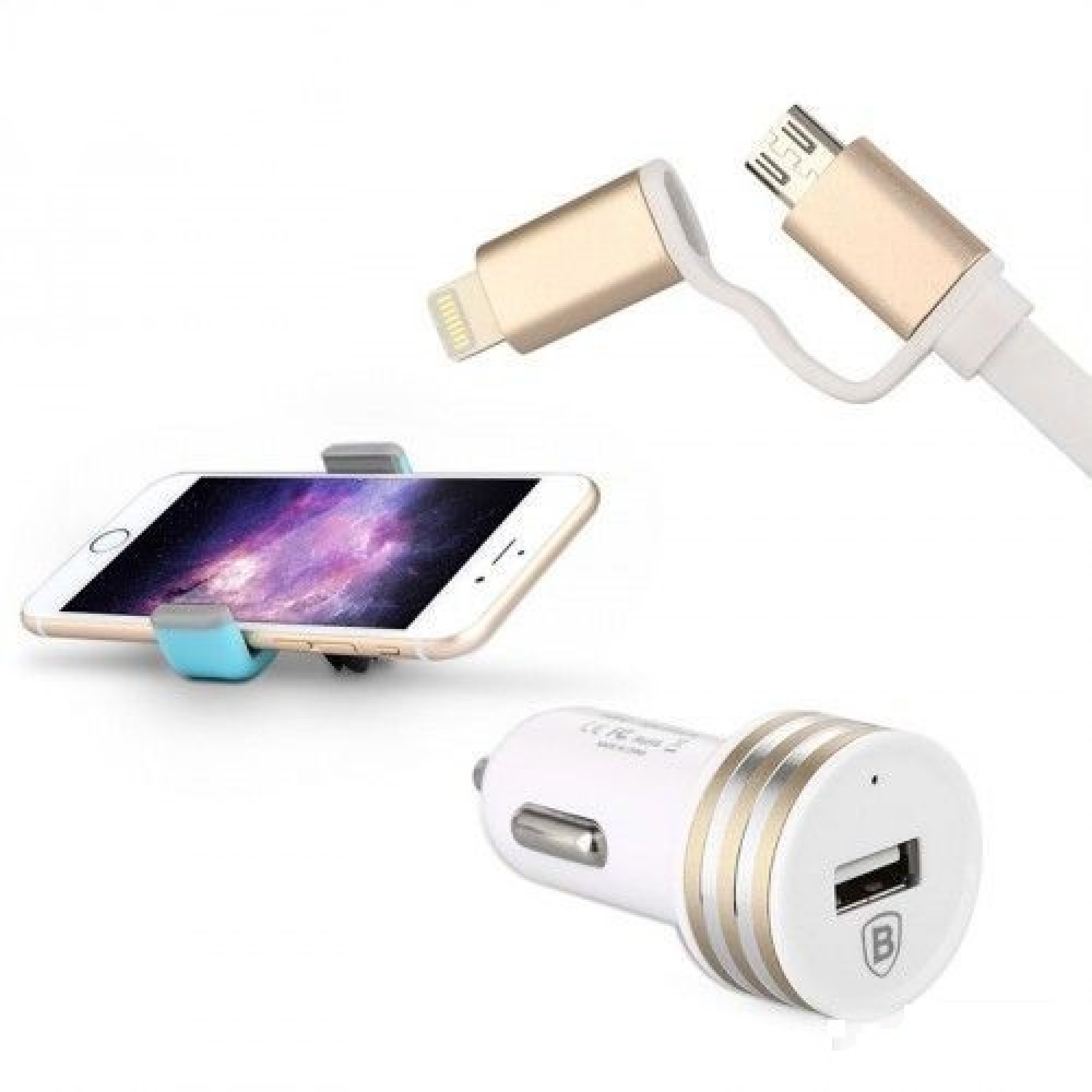 Держатель Baseus Uiversal Car Accessories Set White
