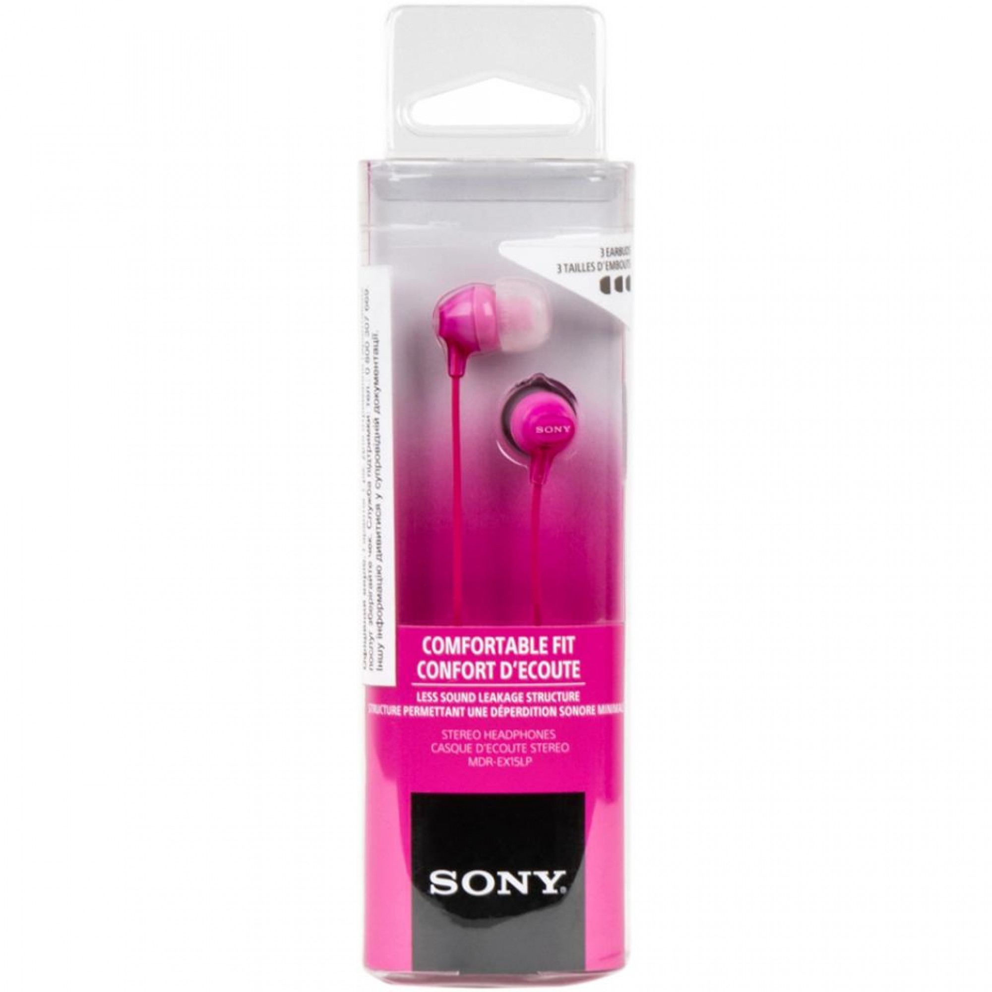 Наушники Sony MDR-EX15LP Pink, Mini jack (3.5 мм), вакуумные, кабель 1.2 м