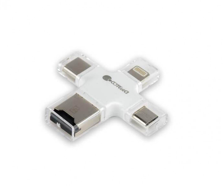 Кардрідер Coteetci 4 in 1 Card Reader White