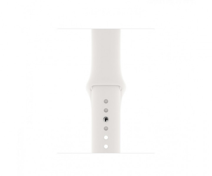 Apple Watch Series 5 GPS + Cellular 44mm Stainless Steel Silver with White Sport Band  (MWWF2 )