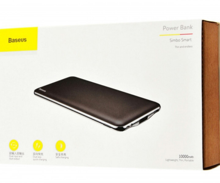 Внешний аккумулятор Baseus Simbo Smart 10000mAh + Type-C Cable Black