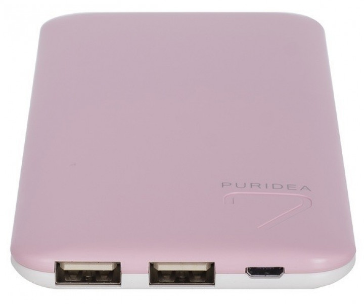 Внешний аккумулятор PURIDEA S4 6000mAh Li-Pol Rubber Pink & White