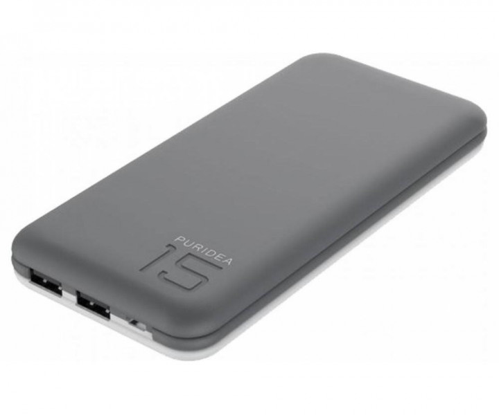 Внешний аккумулятор PURIDEA S3 15000mAh Li-Pol Rubber Grey & White