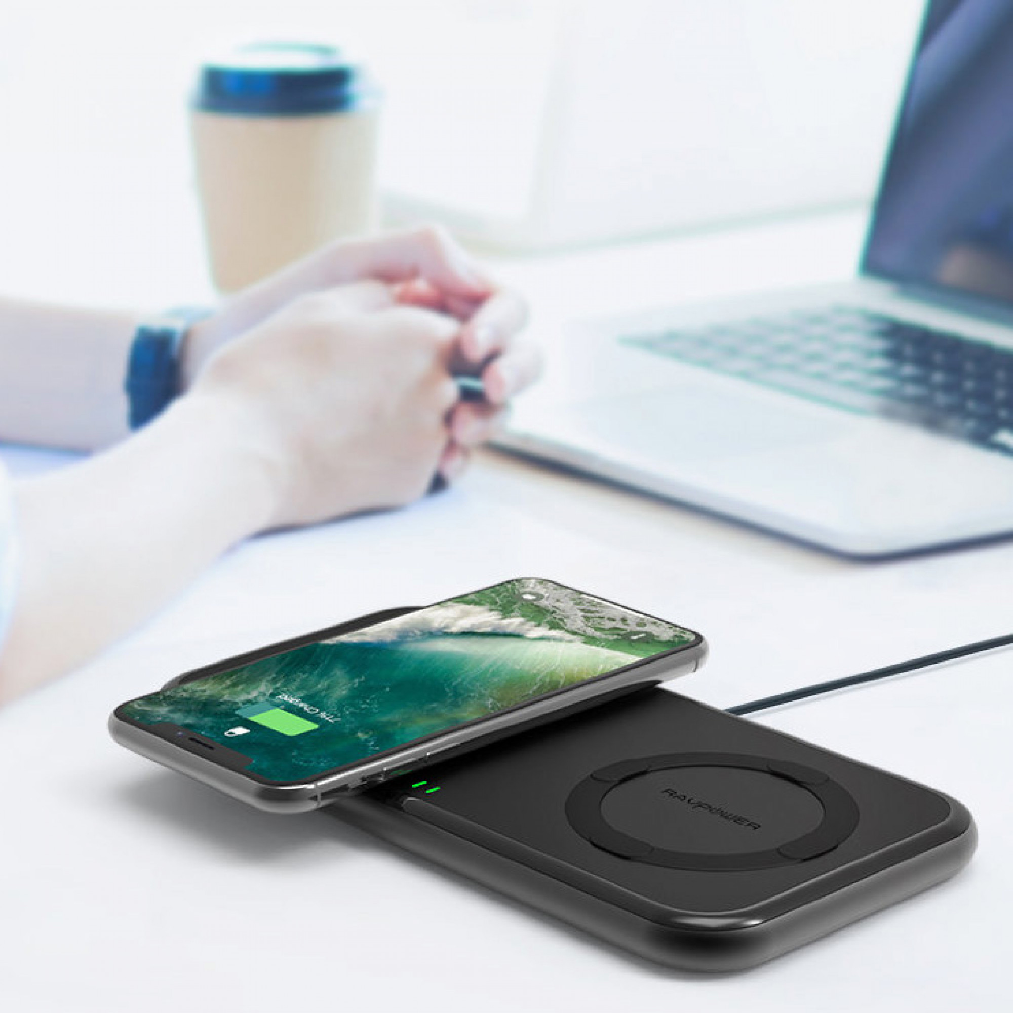 Беспроводное зарядное устройство RAVPower 36W Dual Qi Wireless Fast Charging Pad (RP-PC065)