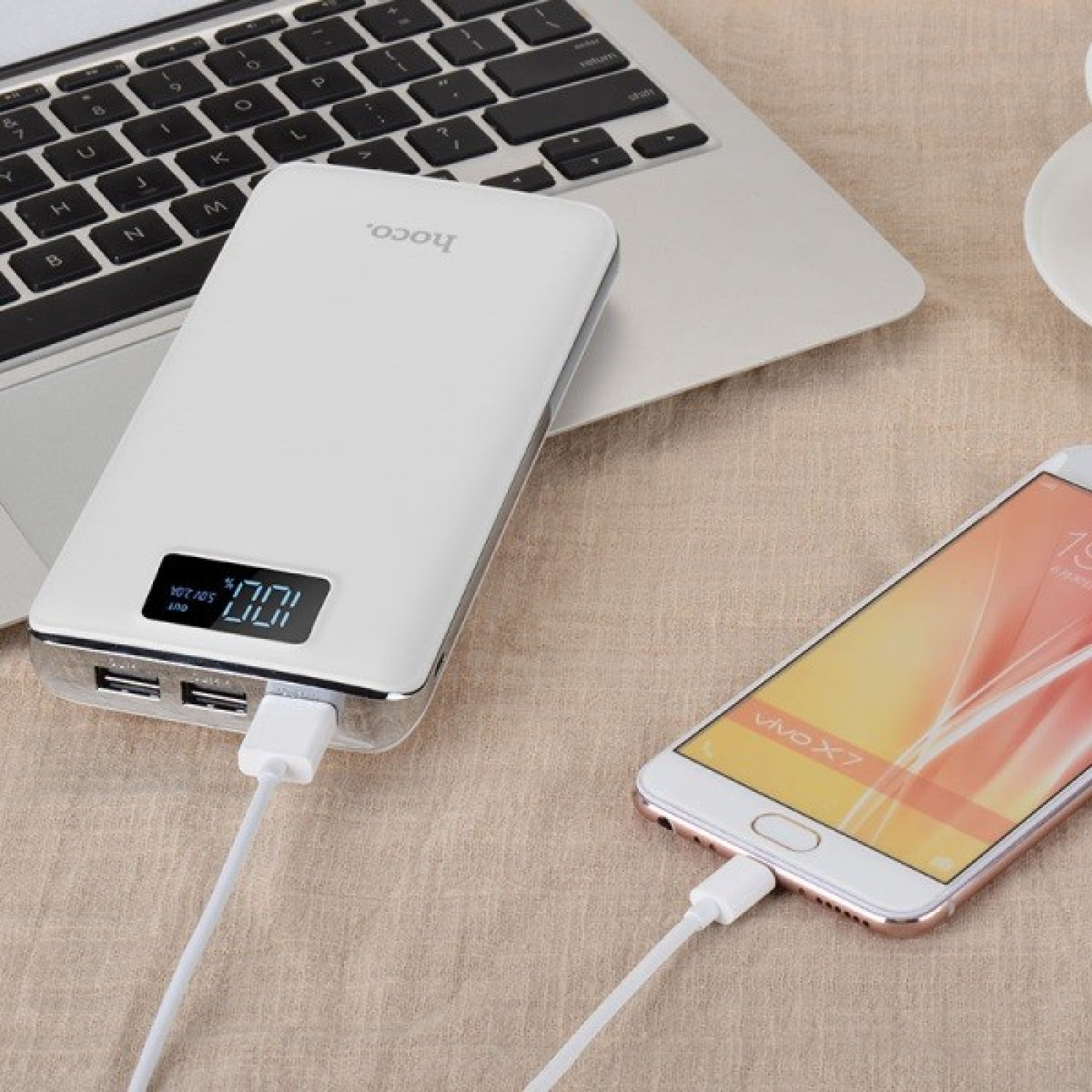 Внешний аккумулятор Hoco B23B Flowed 20000 mAh White