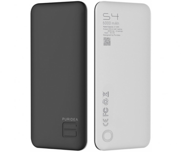 Внешний аккумулятор PURIDEA S4 6000mAh Li-Pol Rubber Black & White