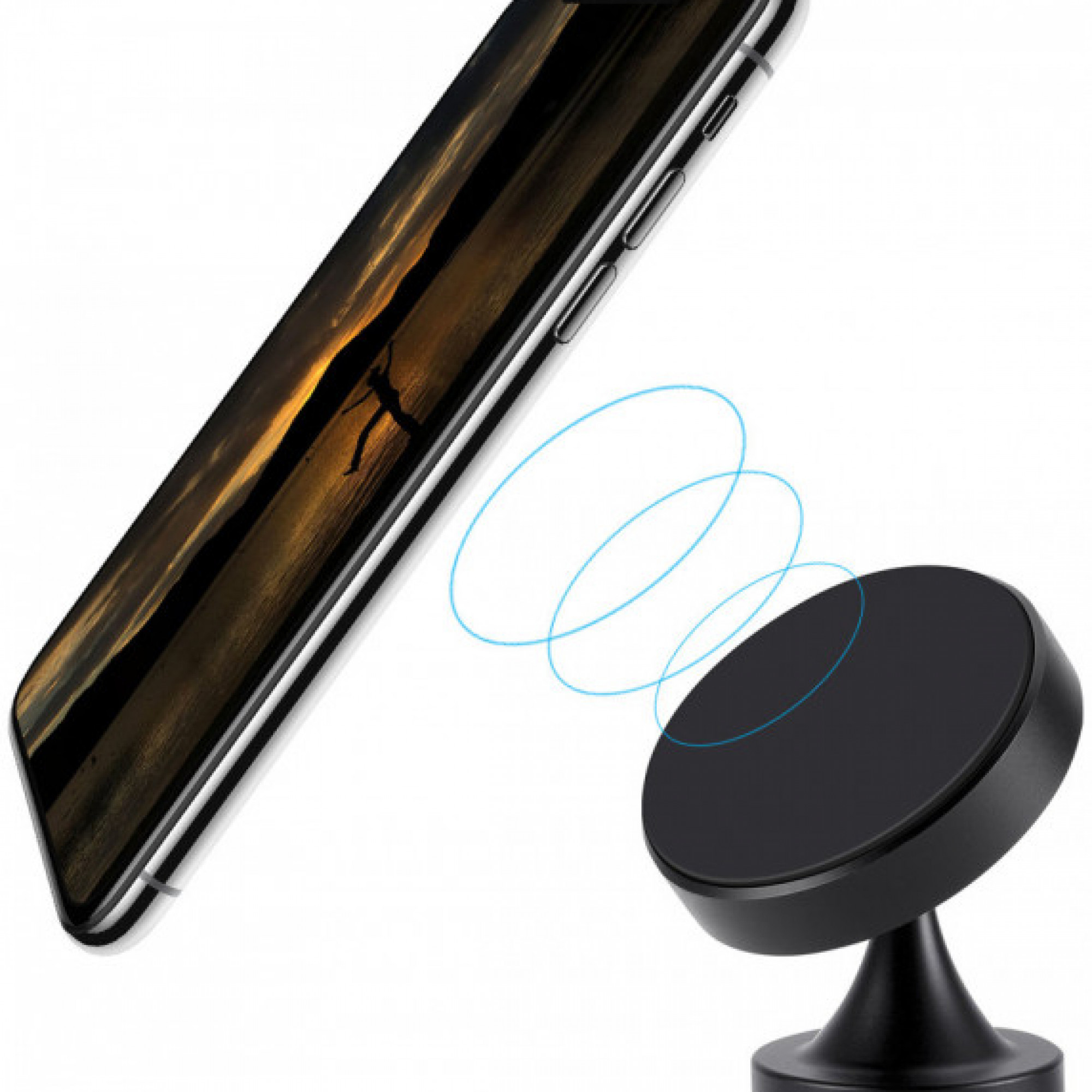 Авто ЗУ Qitech Car and Desk Holder Nano Auto Wireless with QI Black (QT-NA-02Bk)