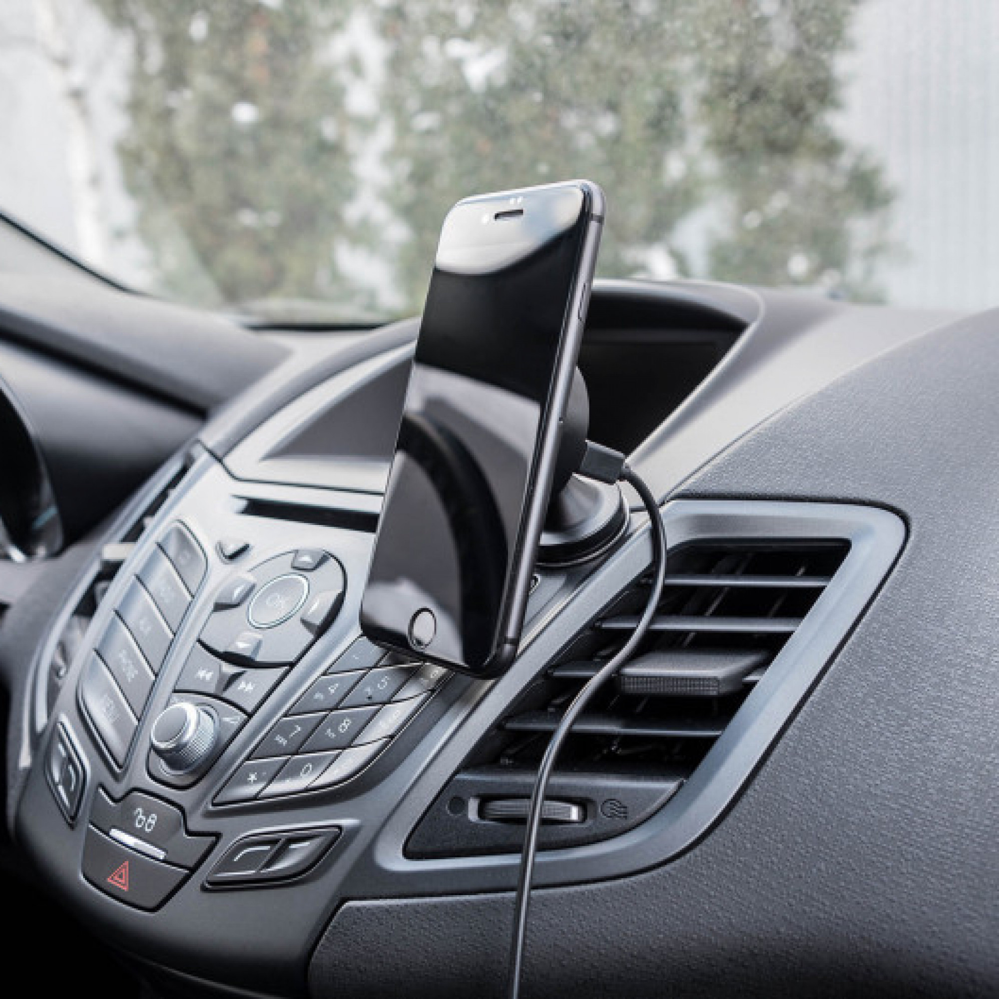 Авто ЗУ Qitech Car and Desk Holder Nano Auto Wireless with QI Black (QT-NA-02Bk)