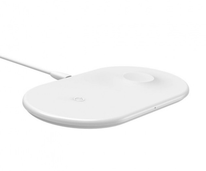 Беспроводная зарядка Baseus Wireless Charger Smart 2 in 1 White