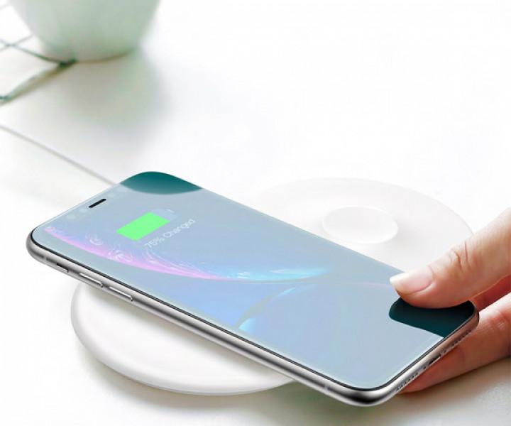 Беспроводная зарядка Baseus Wireless Charger Smart 2 in 1 White