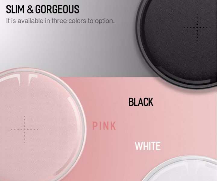 Беспроводная Qi зарядка Rock W12 Wireless Fast Charger 10W Pink