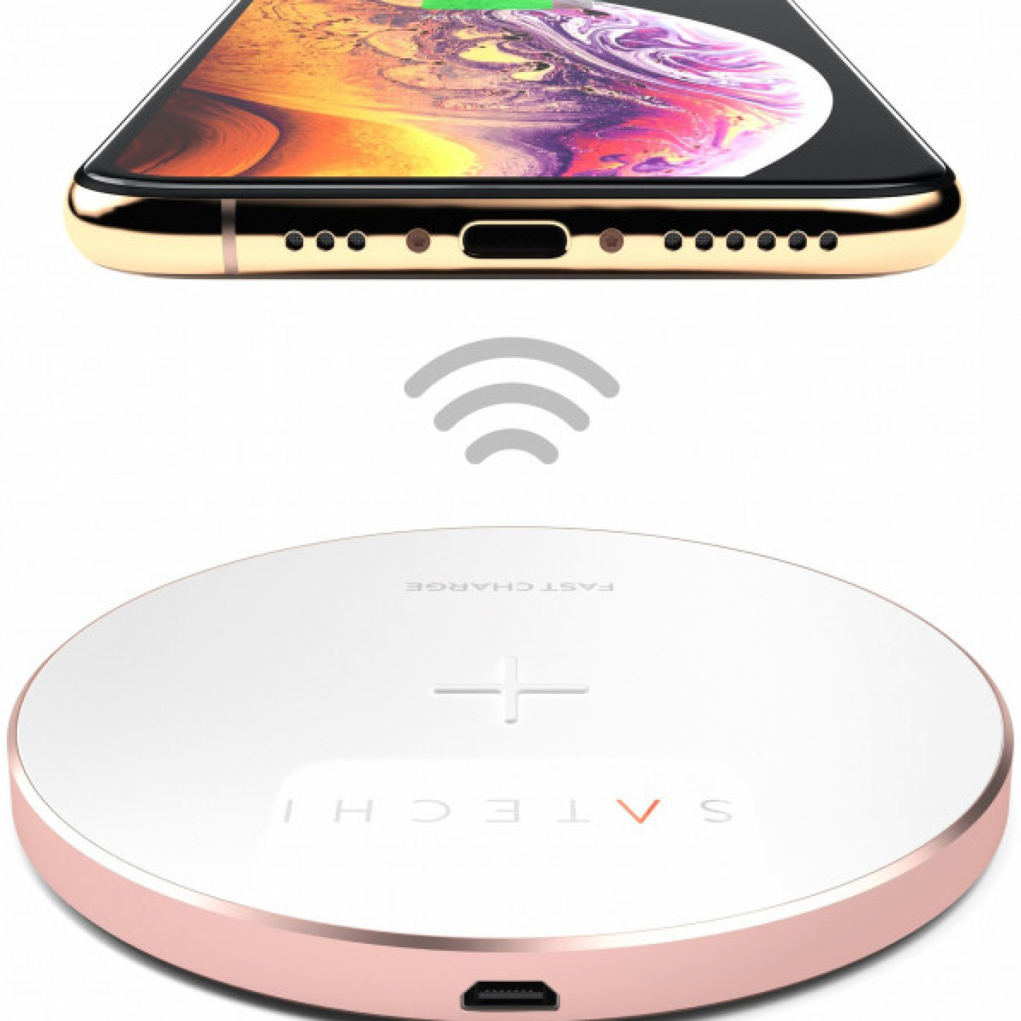 Беспроводная Qi зарядка X-Doria Golden Wireless Charge Rose Gold