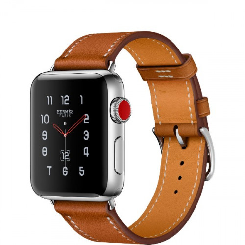 Ремешок Apple Watch 38mm Hermes Single Tour Leather Band Fauve Barenia