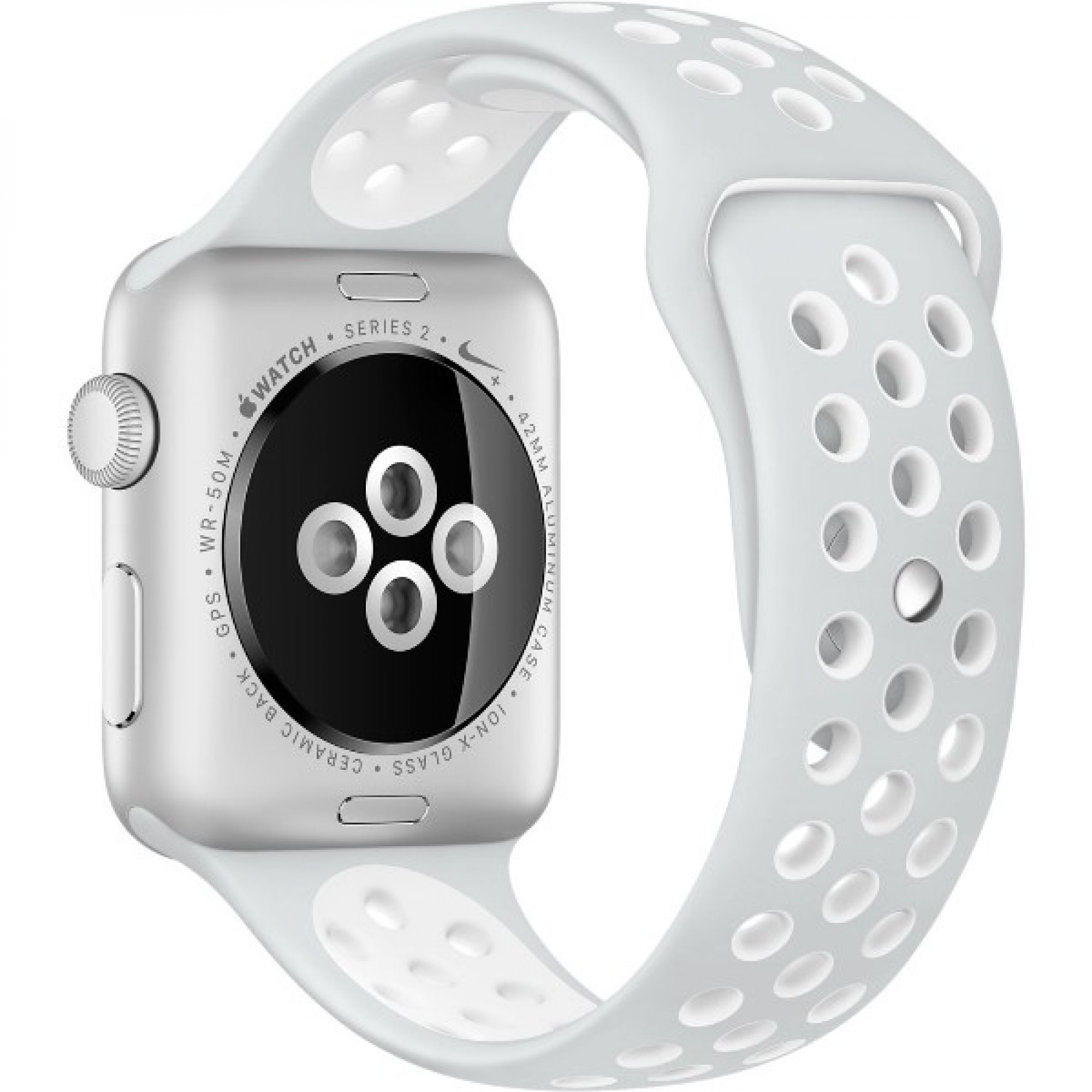 Ремешок Apple Watch 42mm Nike Sport Band Pure Platinum/White