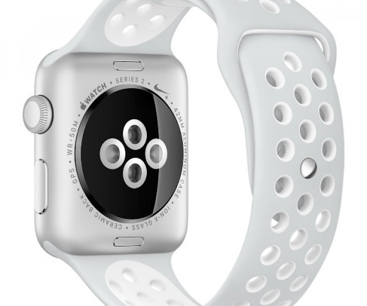 Ремешок Apple Watch 42mm Nike Sport Band Pure Platinum/White