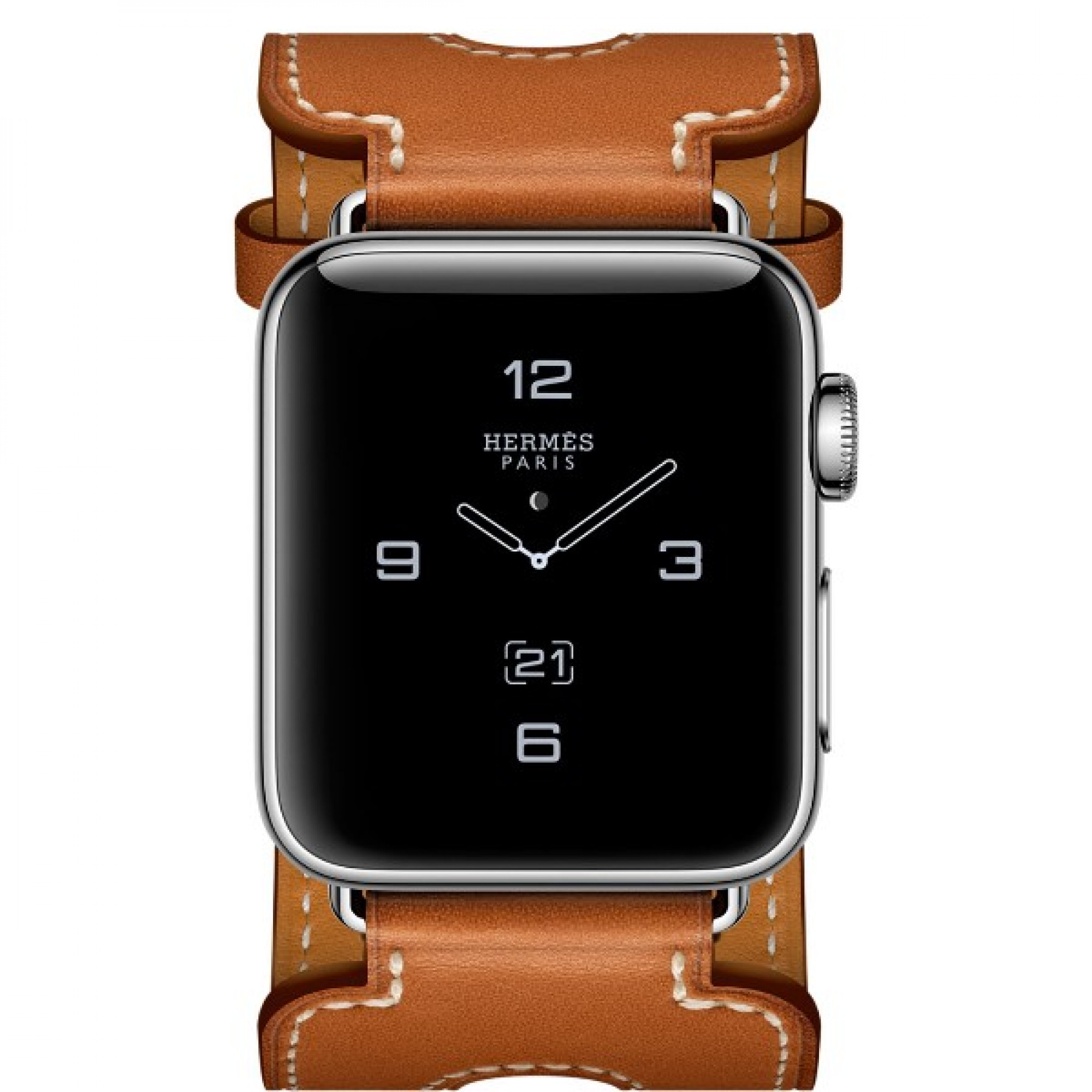 Ремешок Apple Watch 38mm Hermes Double Buckle Cuff Leather Band Fauve Barenia