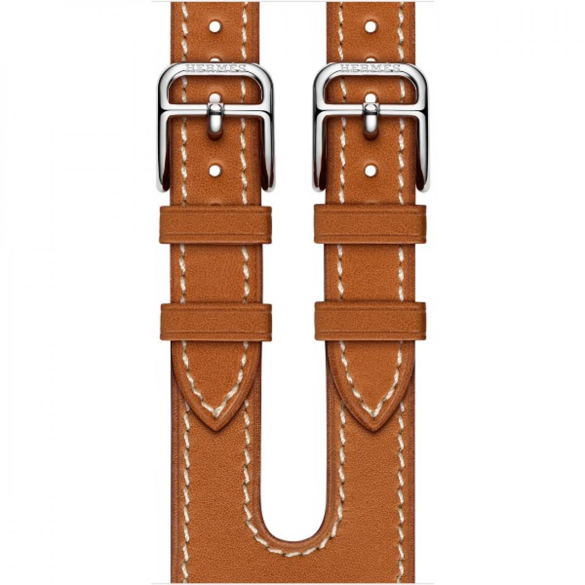 Ремешок Apple Watch 38mm Hermes Double Buckle Cuff Leather Band Fauve Barenia