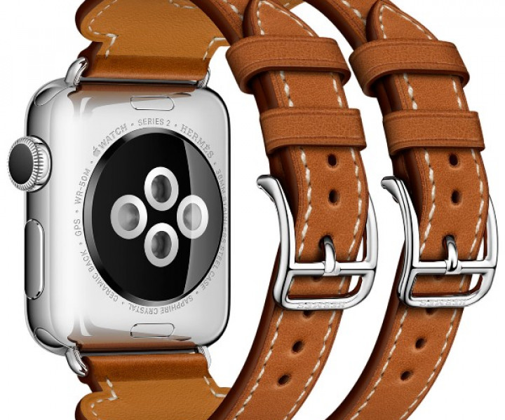 Ремешок Apple Watch 38mm Hermes Double Buckle Cuff Leather Band Fauve Barenia