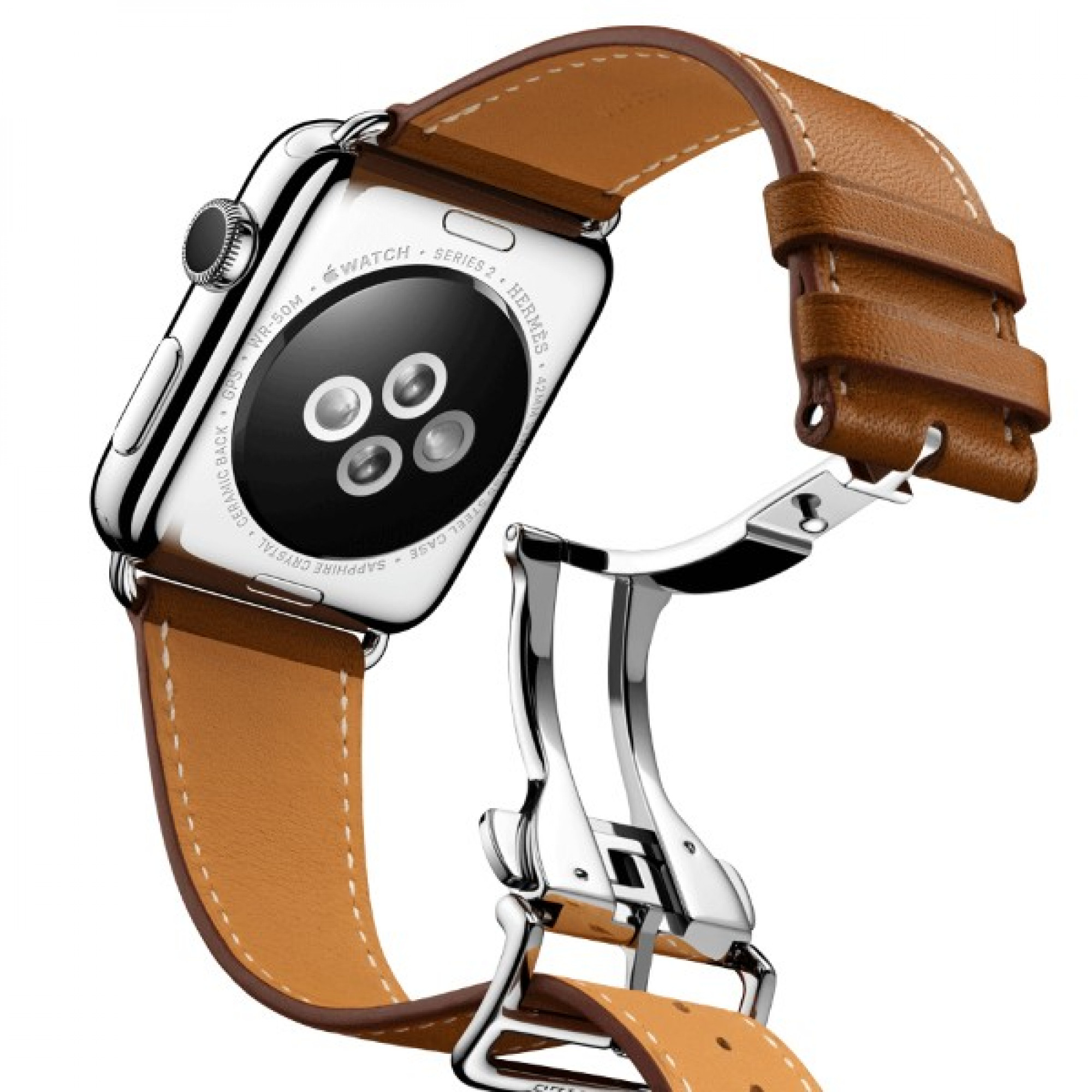 Ремінець Apple Watch 42mm Hermes Single Tour Deployment Buckle Leather Band Fauve Barenia
