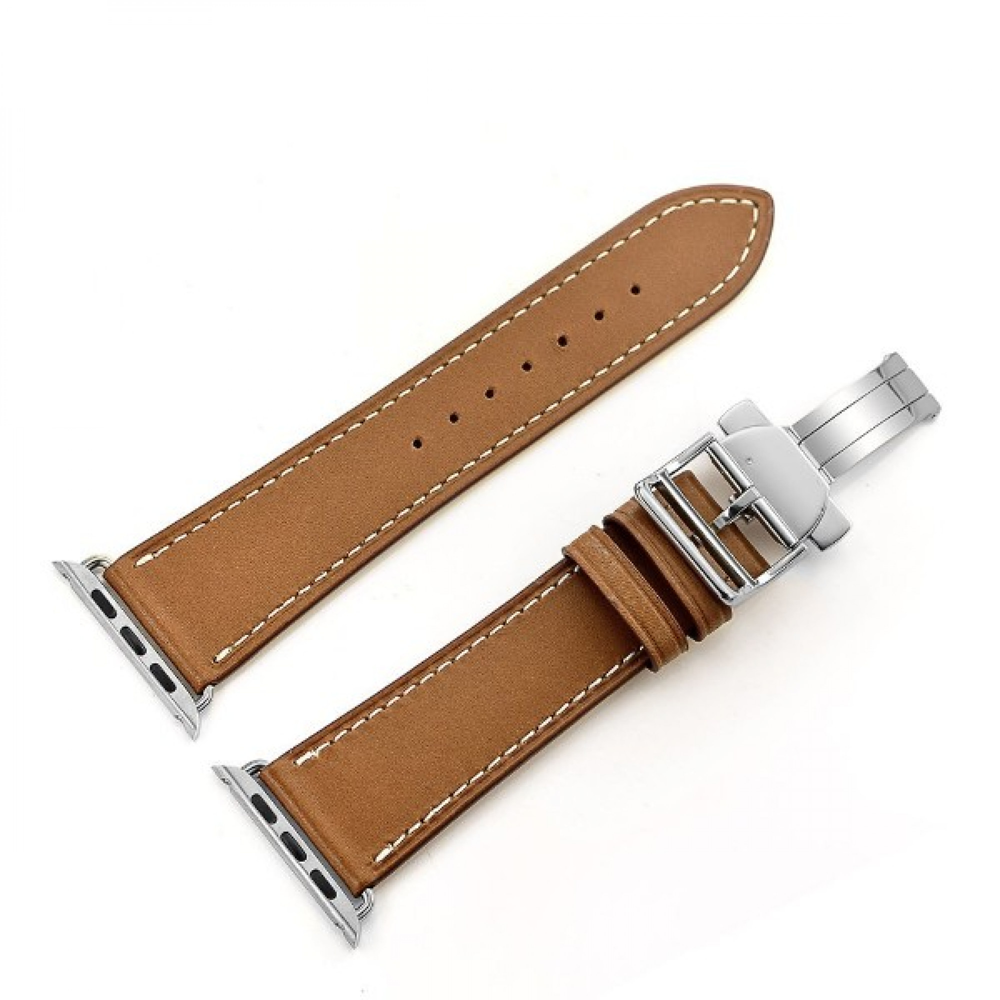 Ремінець Apple Watch 42mm Hermes Single Tour Deployment Buckle Leather Band Fauve Barenia