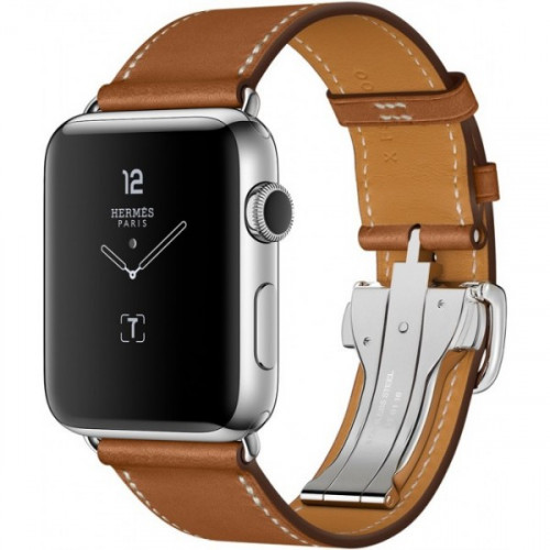 Ремешок Apple Watch 42mm Hermes Single Tour Deployment Buckle Leather Band Fauve Barenia