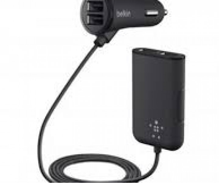 Автомобильное ЗУ Belkin Road Rockstar USB Charger (2 USB x 2.4Amp 2 USB x 1.2Amp), Чорный F8M935bt