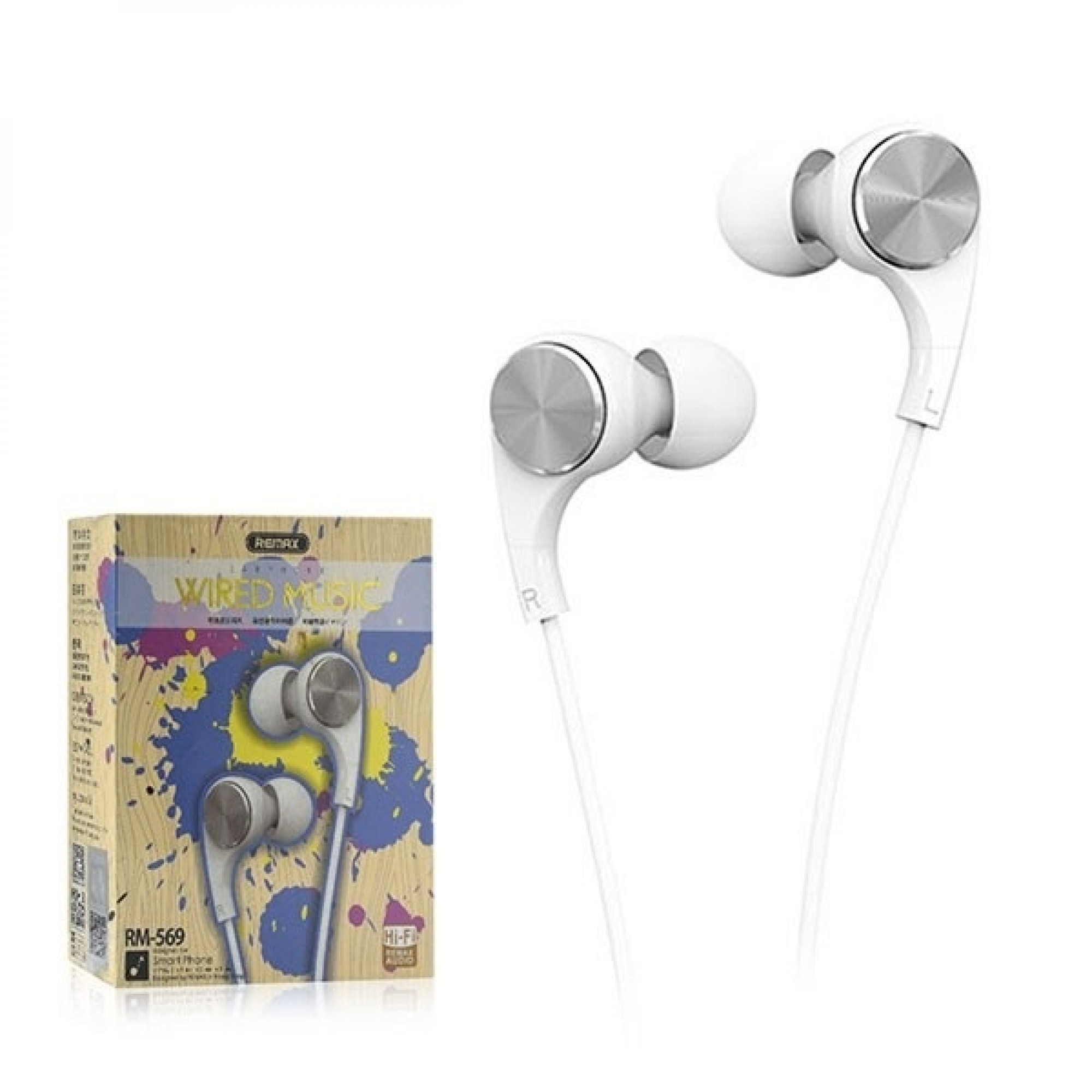 Наушники Remax RM-569 Wire Earphone White