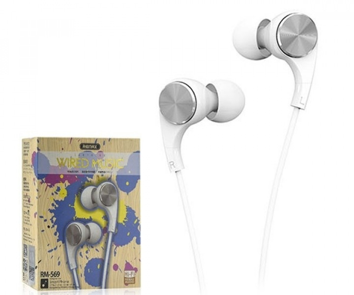 Наушники Remax RM-569 Wire Earphone White