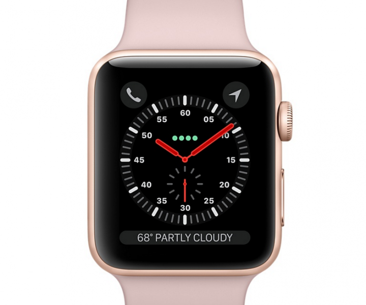 Apple Watch Gold Aluminum Case 42mm with Pink Sand Sport Band MQL22