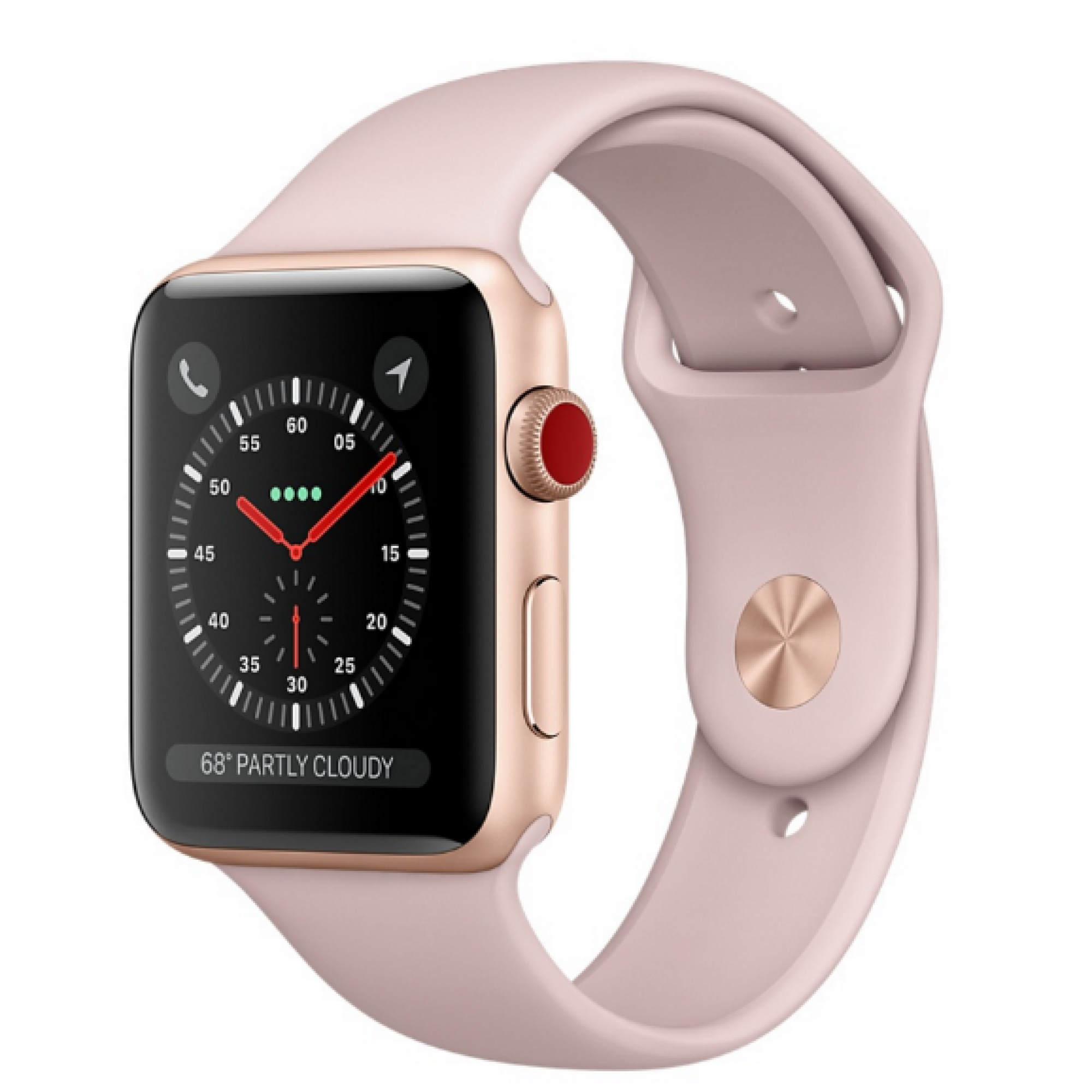 Apple Watch Gold Aluminum Case 42mm with Pink Sand Sport Band MQL22