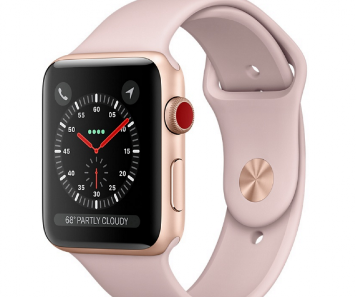 Apple Watch Gold Aluminum Case 42mm with Pink Sand Sport Band MQL22