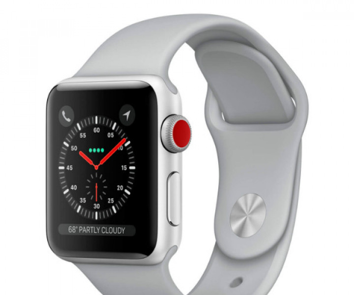Apple Watch Series 3 GPS + LTE 38mm Silver Aluminum with Fog Sport Band (MQKF2)