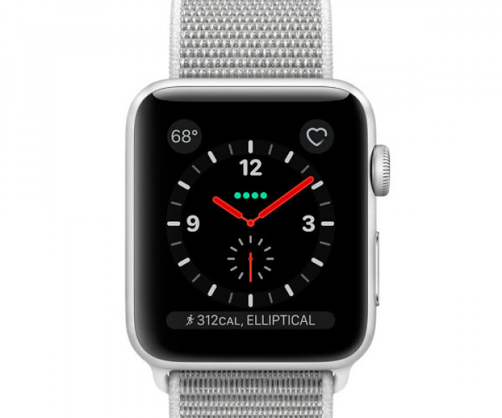Apple Watch Series 3 GPS + LTE 38mm Silver Aluminum with SEASHELL Sport Loop (MQKJ2)