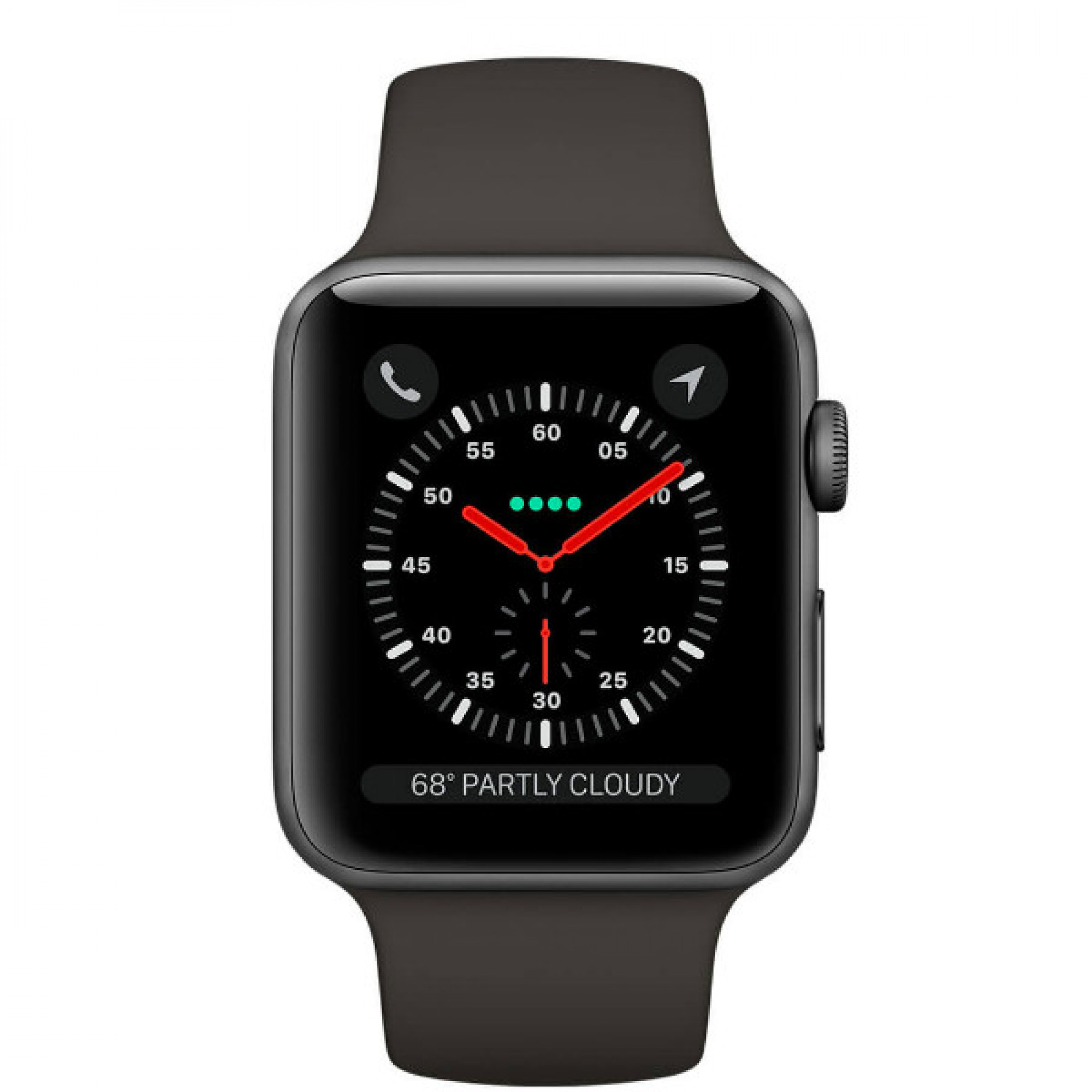Apple Watch Series 3 38mm GPS Space Gray Aluminum Case with Gray Sport Band (MR352)