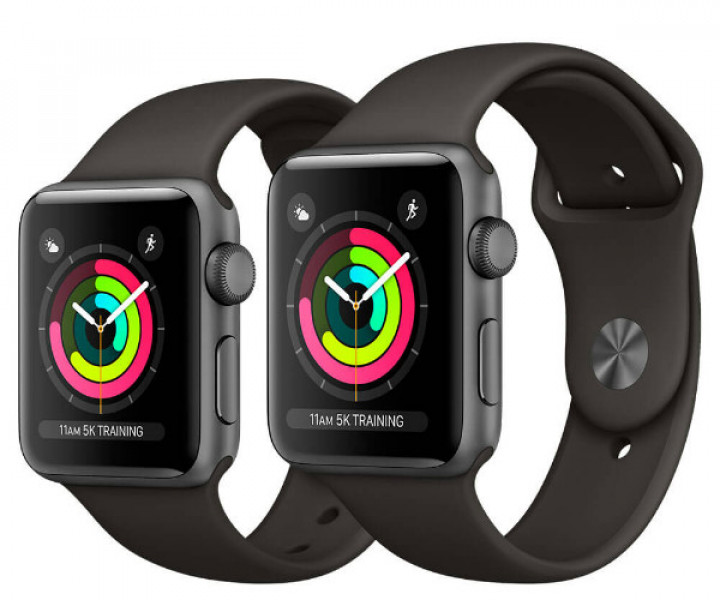 Apple Watch Series 3 38mm GPS Space Gray Aluminum Case with Gray Sport Band (MR352)