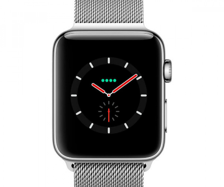 Apple Watch Series 3 GPS + Cellular 38mm Stainless Steel Case with Milanese Loop (MR1F2)