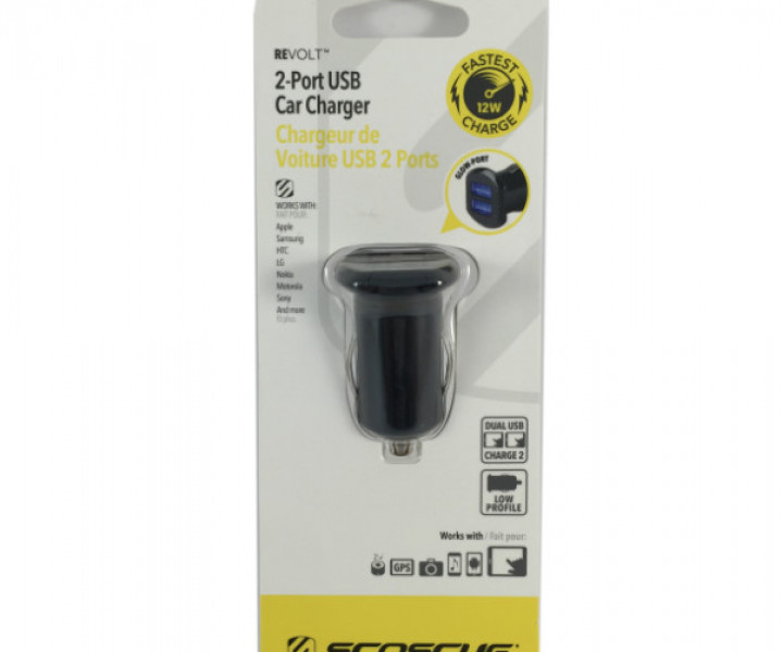 АЗУ Scoshe USBC242M 2.4A 2USB Black