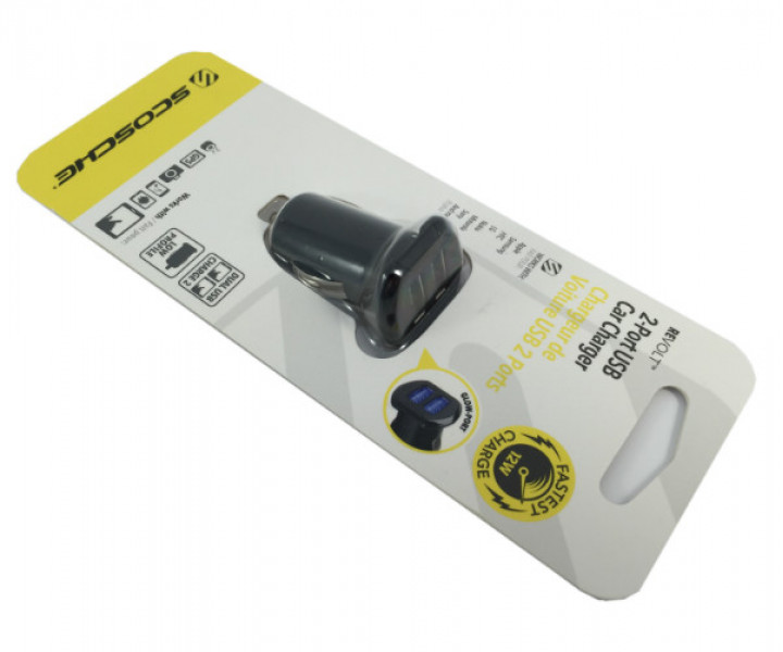 АЗУ Scoshe USBC242M 2.4A 2USB Black