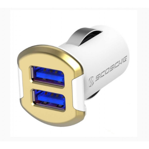 АЗУ Scosche reVOLT Dual USB Car Charger 12W (2.4A) Gold (USBC242MGD)