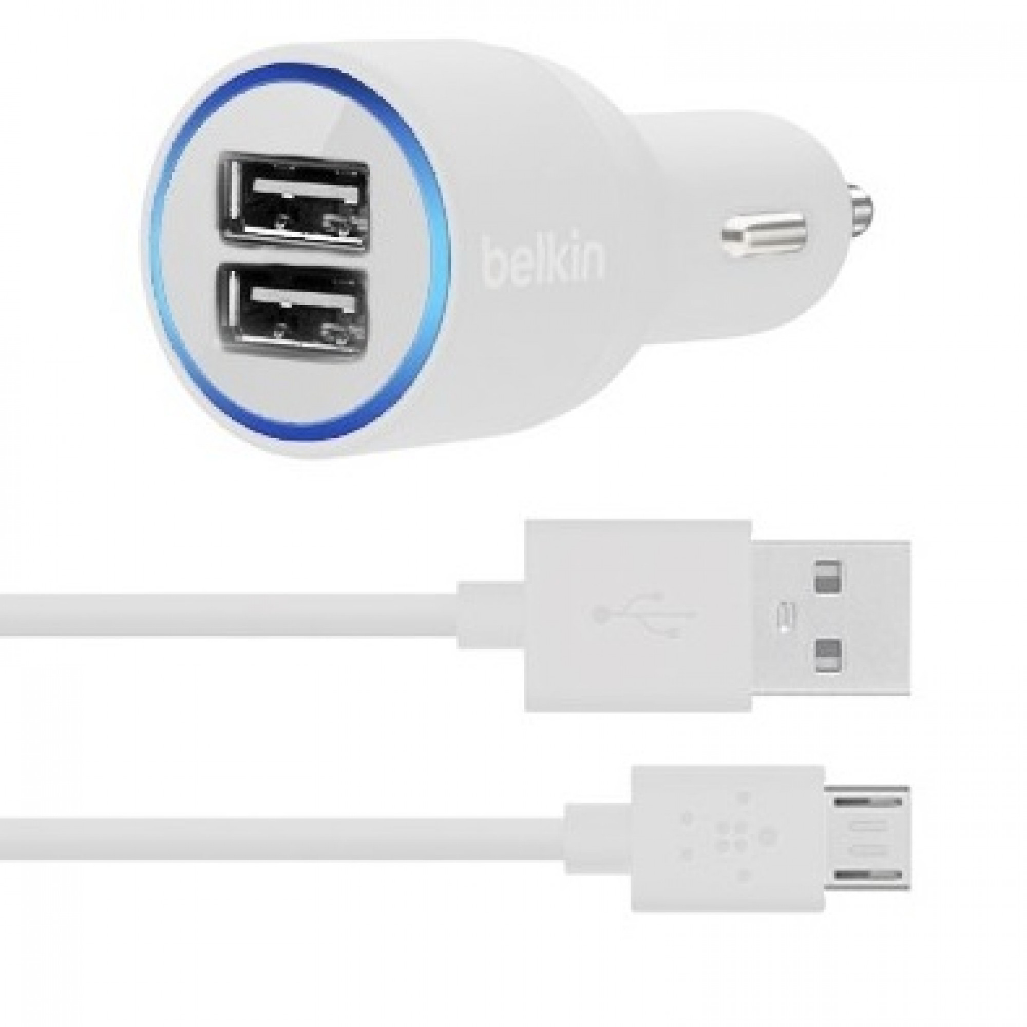 АЗУ Belkin 20 Watt/2.1A 2USB +Lightning cable White