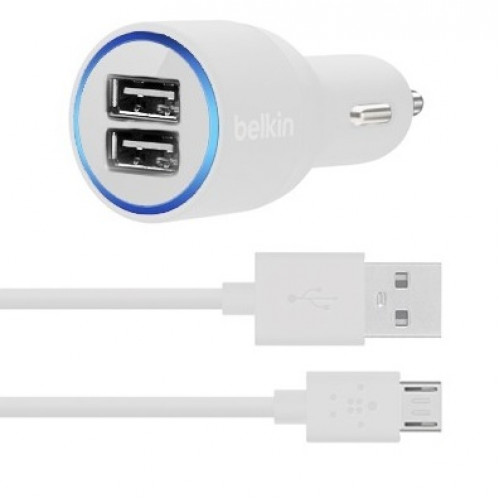 АЗУ Belkin 20 Watt/2.1A 2USB +Lightning cable White