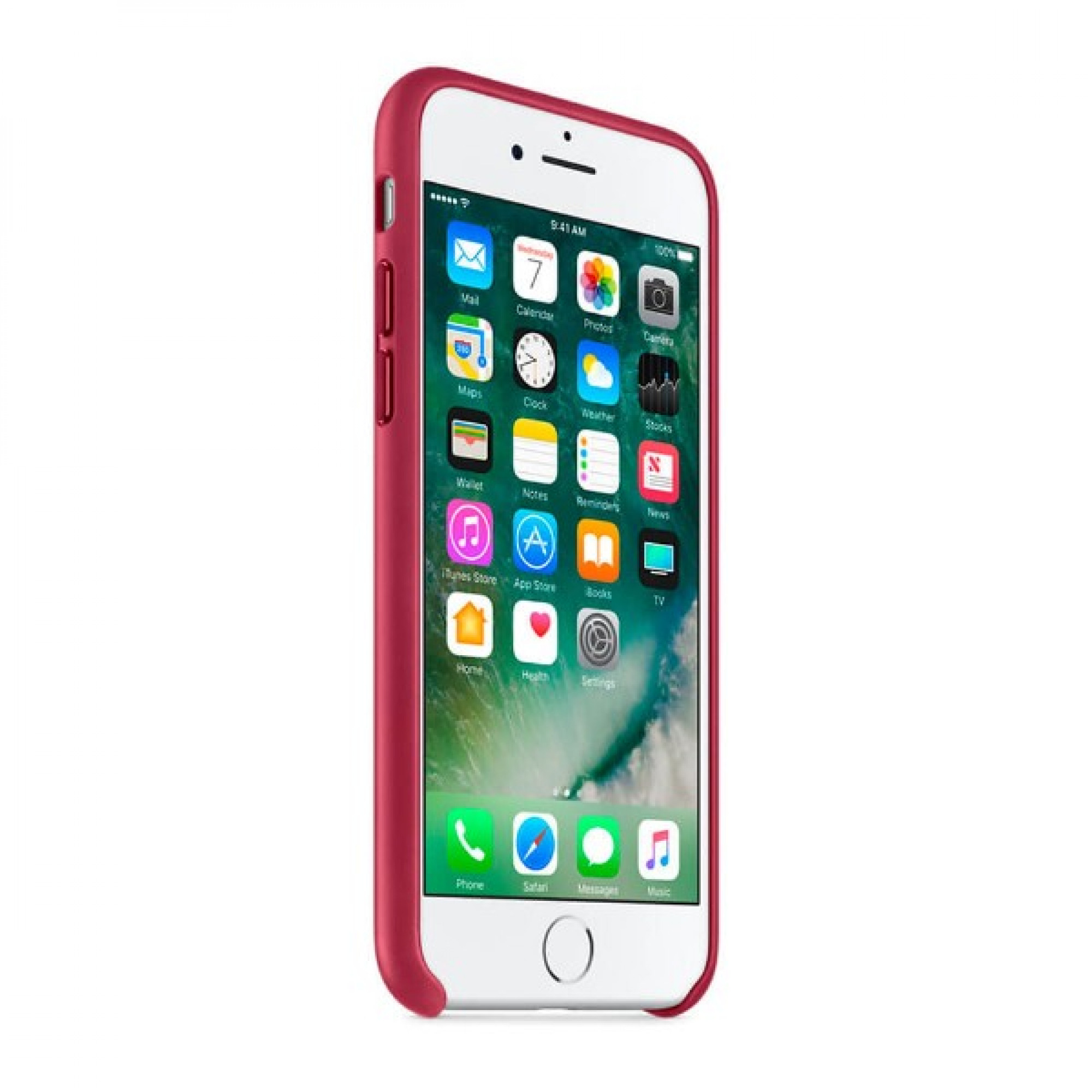 Оригінальний чохол Apple Leather Case для iPhone 8/7 Berry (MPVG2)