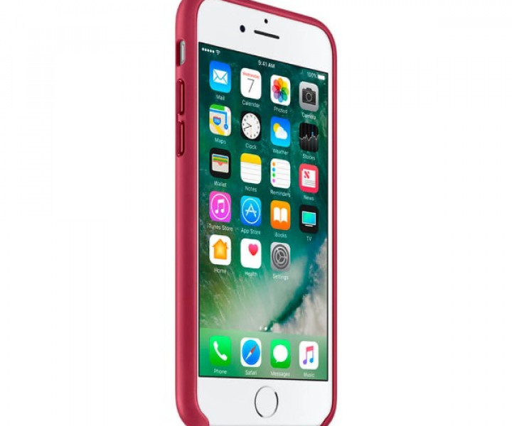 Оригинальный чехол Apple Leather Case для iPhone 8/7 Berry (MPVG2)